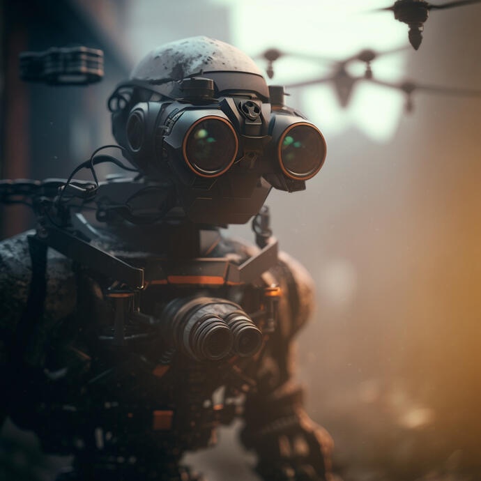 Robot drone de surveillance